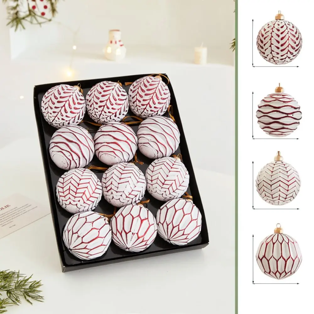 Christmas Tree Hanging Pendants Painted Decorative Spheres For Holiday Party Home Festive Venue Layout Supplies