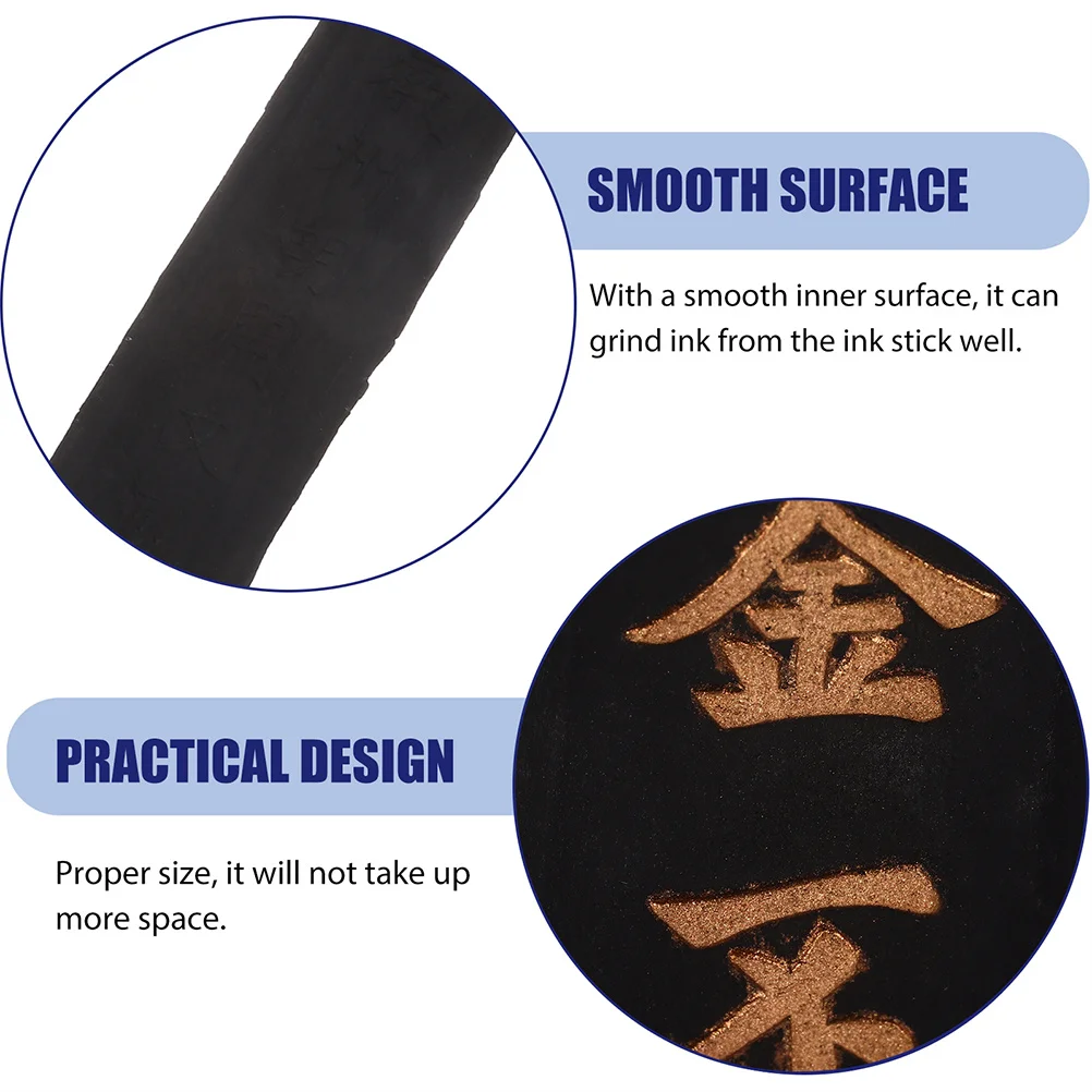 

1Set Flat Bottom Inkslab Grinding for Calligraphy Chinese Painting Easy to Grasp Store Add Archaistic Vibe