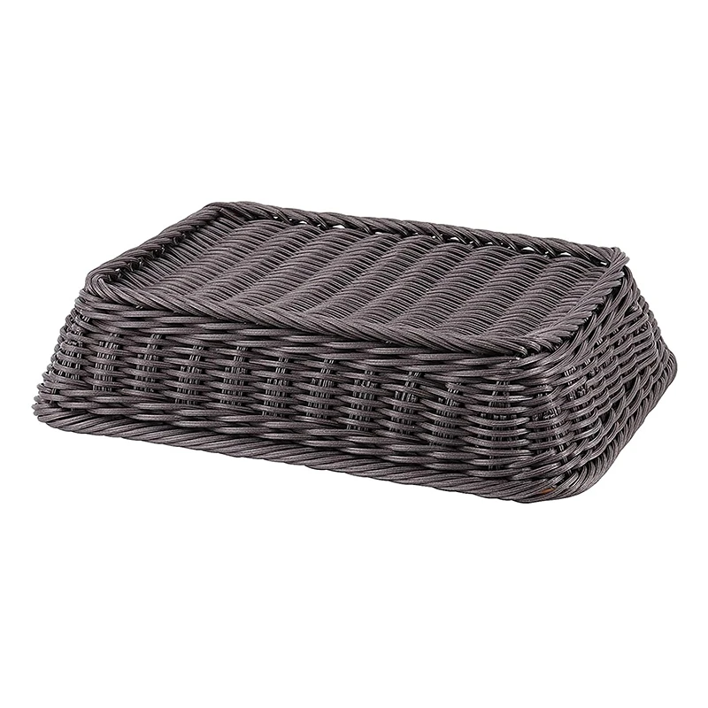 سلة خبز من الخوص ، سلة منسوجة يدويًا ، منظم عرض على الطاولة ، سلال تقديم للطعام والفاكهة والوجبات الخفيفة ، 3 روض