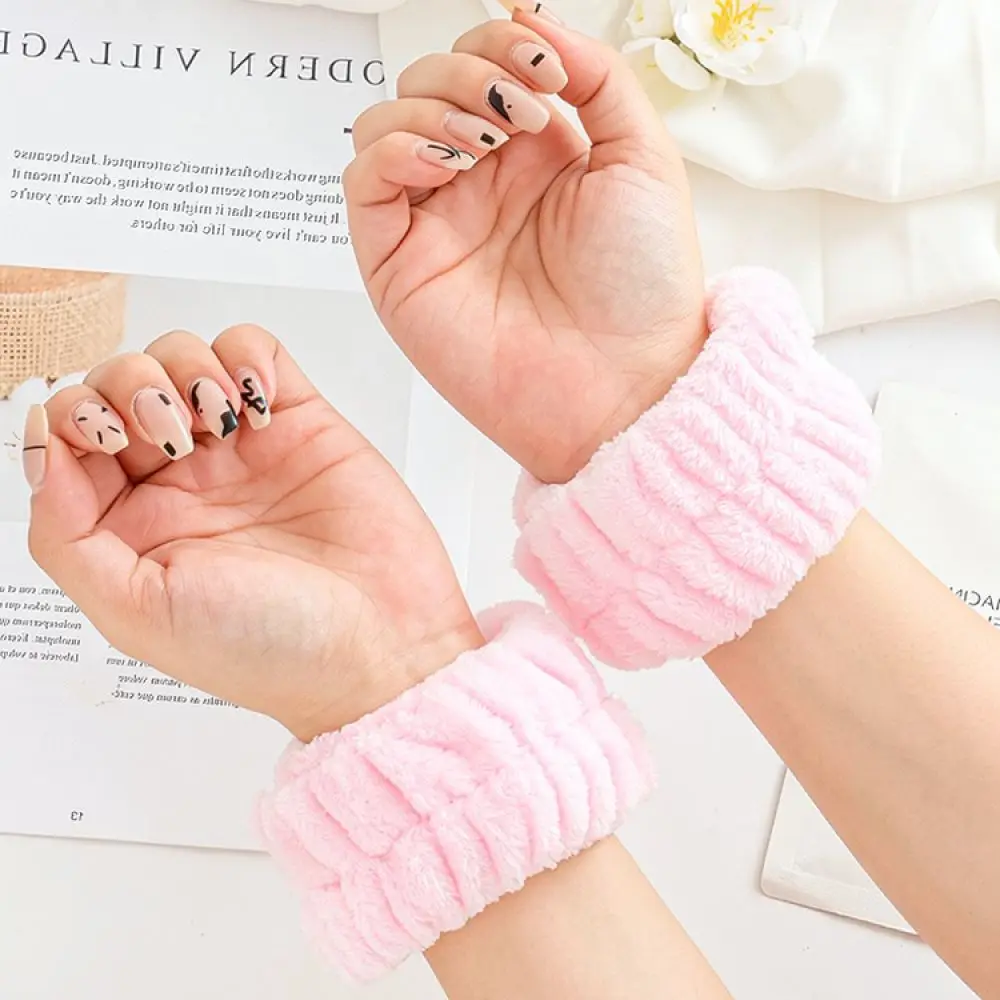 Wash Face Wrist Cuffs Towel Wristbands For Skincare Spa Makeup Yoga Workout Sweatband Comfortable Soft Elastic Wrist Protectors