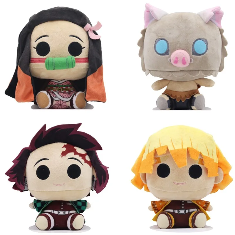 

20cm Q-version Anime Demon Slayer Akaza Rui Iguro Obanai Tanjirou Kamado Nezuko Agatsuma Zenitsu Plush Toys Doll Peluche Gift