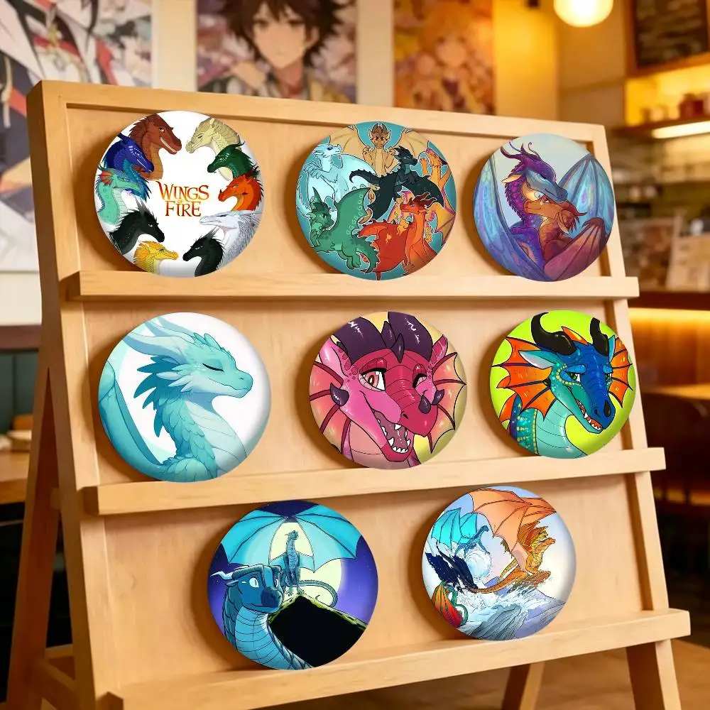 Classic Novel W-Wings of Fire 25mm 32mm 44mm 58mm 75mm Brooches Badges Pins for Accessories Gift