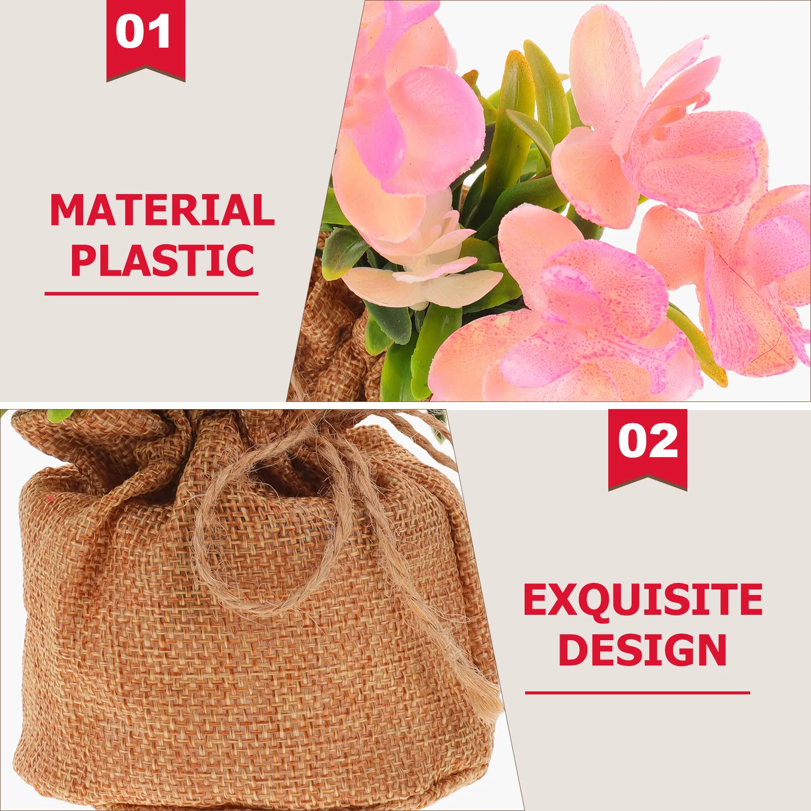 

Artificial Phalaenopsis Orchid Flower Potted Bonsai Table Centerpiece Faux Fake Orchid Flowers Indoor Home Decor Realistic