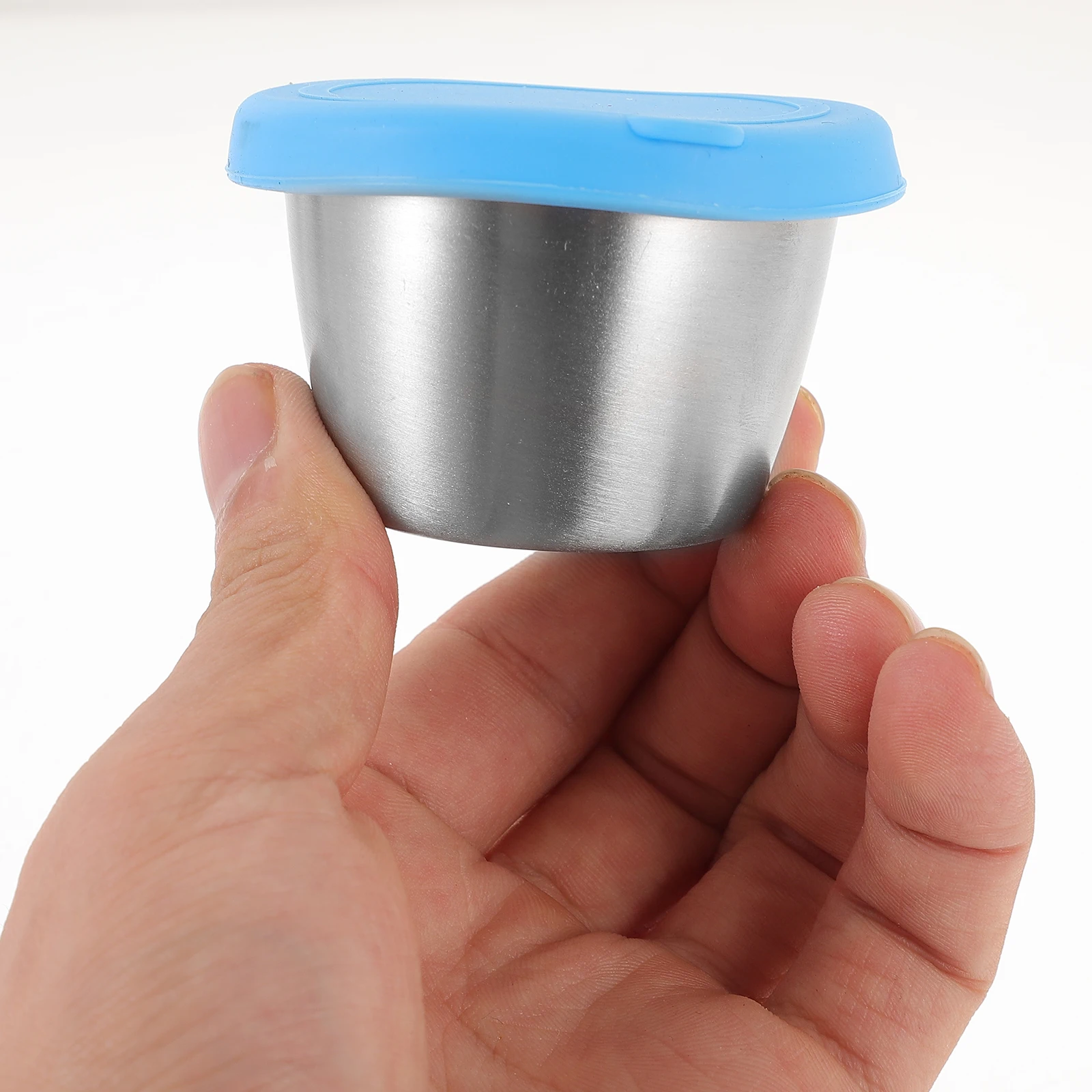 

4pcs Stainless Steel Dipping Sauce Cups Set Leakproof Condiment Containers Cover For Picnic Outdoor Bbq Restaurant Kitchen Use