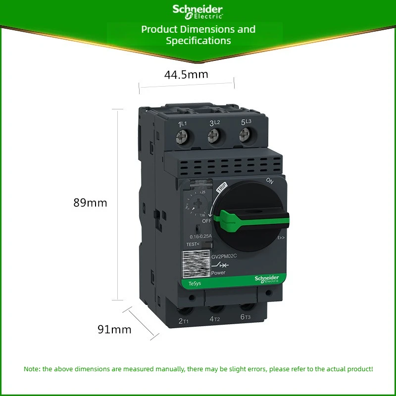 

Schneider Motor Protection Circuit Breaker GV2-PM 0.1-32A Rotary Type Ideal for Motor Switching with Stable Performance