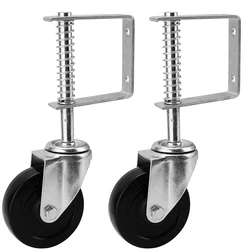 4 Inches 220 Lbs Capacity, 360° Swivel Spring Loaded Gate Caster, Fence Gate Wheel Casters