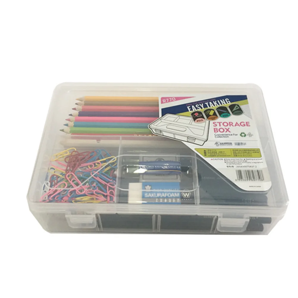 Stationery Box Transparent Plastic Storage Organizer For Pens Office Tools School Supplies Pen Case