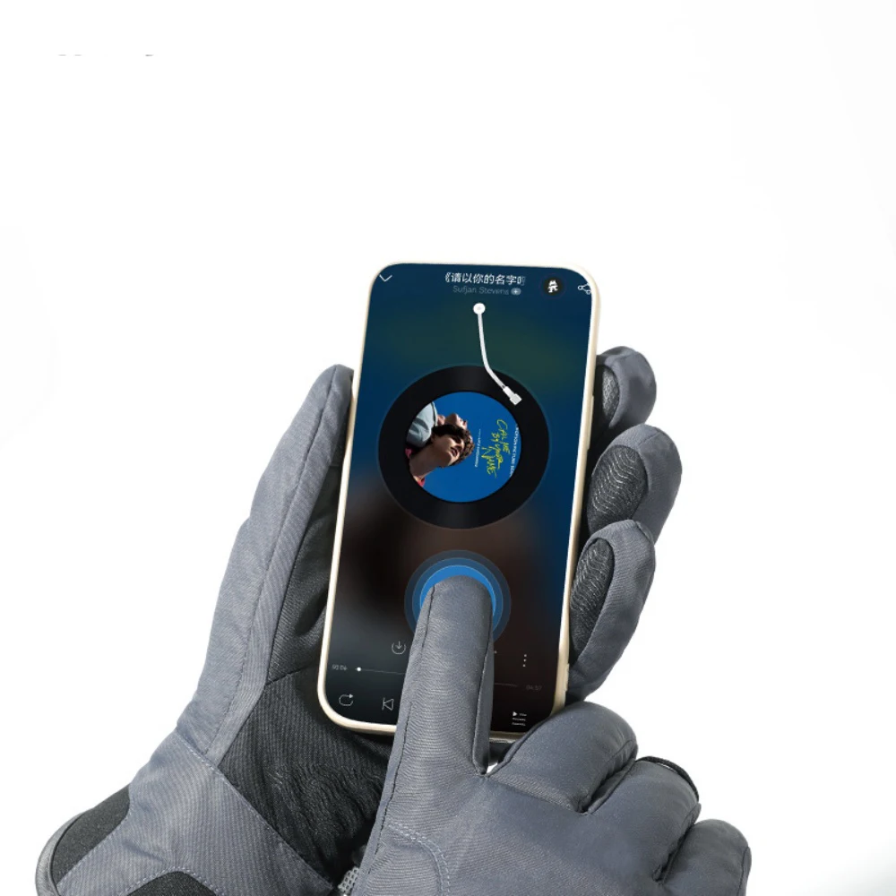 قفازات التزلج الشتوية للرجال دراجة جلدية دافئة تعمل باللمس قفازات كاملة الأصابع مقاوم للماء دراجة خارجية ركوب الدراجات Moutainteering