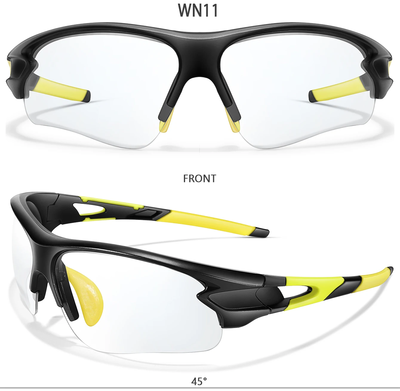 Photochrome Sport-Sonnenbrille für Herren und Damen – Modische Halbrahmen-Brille für Radfahren, Laufen und Wandern – Detail 5