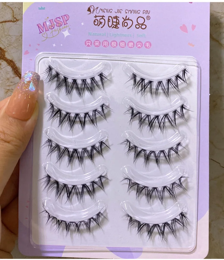 Air Feeling Fine Stem Mixed Blood Tai Makeup False Eyelashes Natural Air Feeling Transparent Fine Stem Eyelashes Lashes Makeup