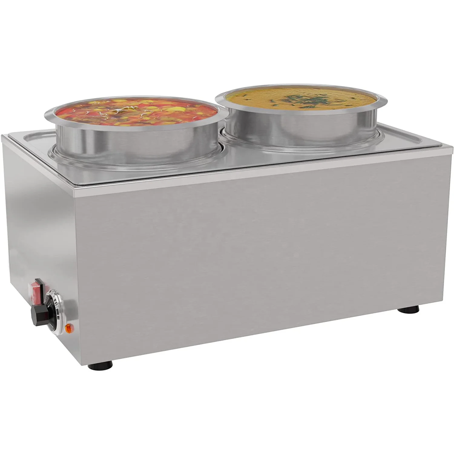 

OEM restaurant stainless steel hot pot tabletop food heater, food insulation furnace, electric heating soup bucket