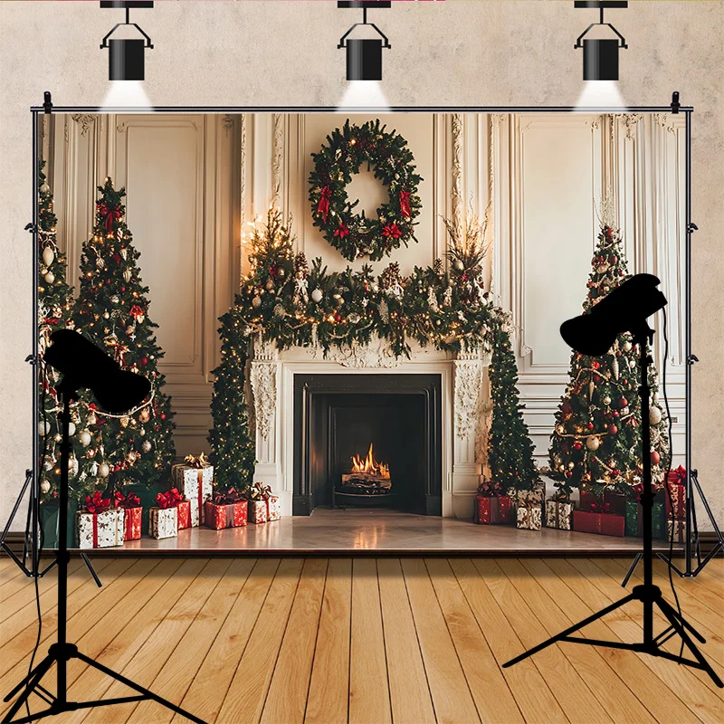 

Christmas day Photography Backdrops Props Arafed Candles Happy New Year Decorations Family Holiday Party Background DC-02