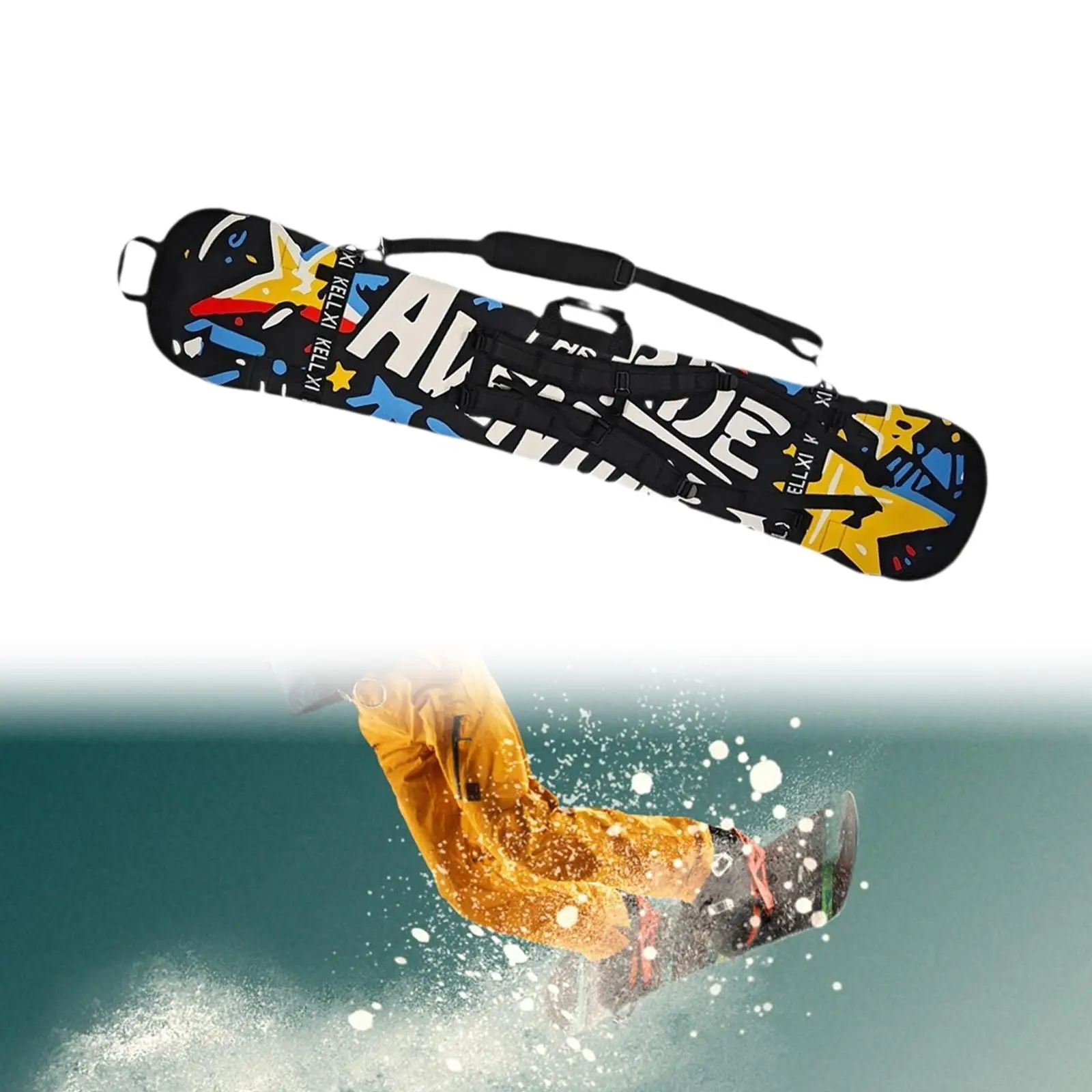 Shockproof Neoprene Snowboard Sleeve Carry Bag Snowboard Boots Travel Pouch for Winter Gear