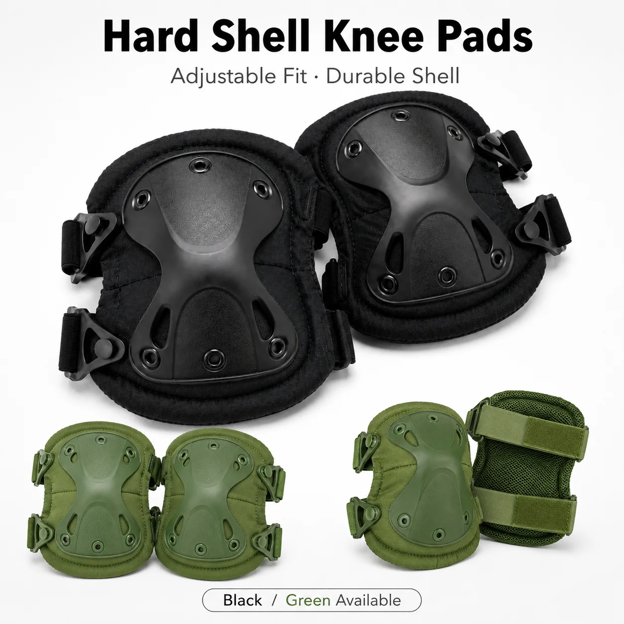 Adjustable Hard Shell Knee Pads Outdoor Work Kneepads for Construction Gardening Cycling Training