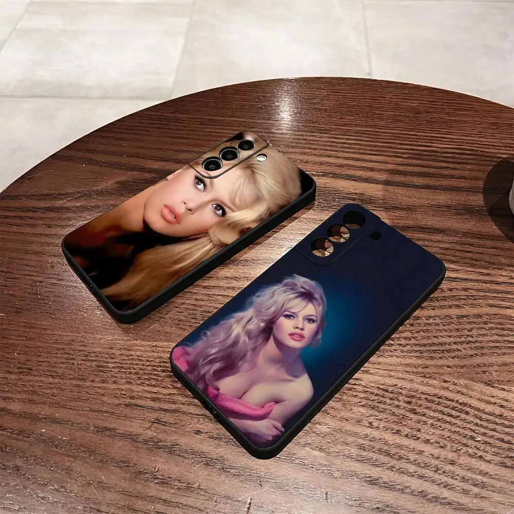 Funda de teléfono B-Brigitte B-Bardot para Samsung S25 S24 FE S23 S22 S21 Plus S20 Ultra Note20Ultra Black Soft Shell