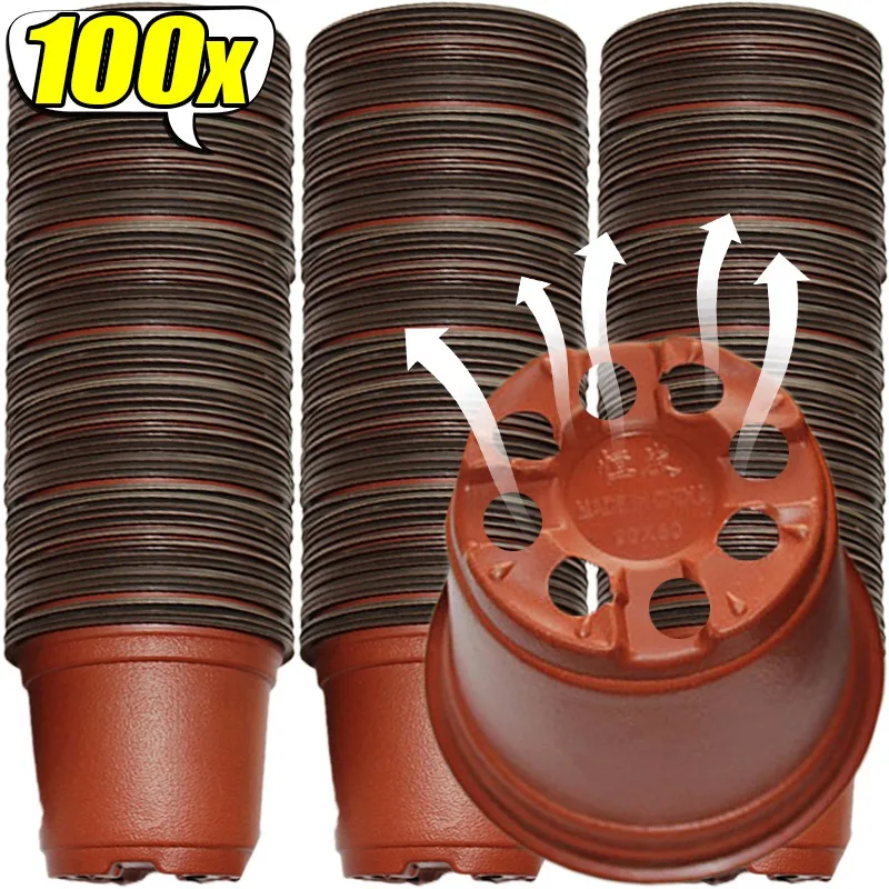 100/20x أواني حضانة النباتات المرنة البذور الحمراء والأسود بدء الأواني شتلات العصارة قطع زرع حاوية بلاستيكية #1