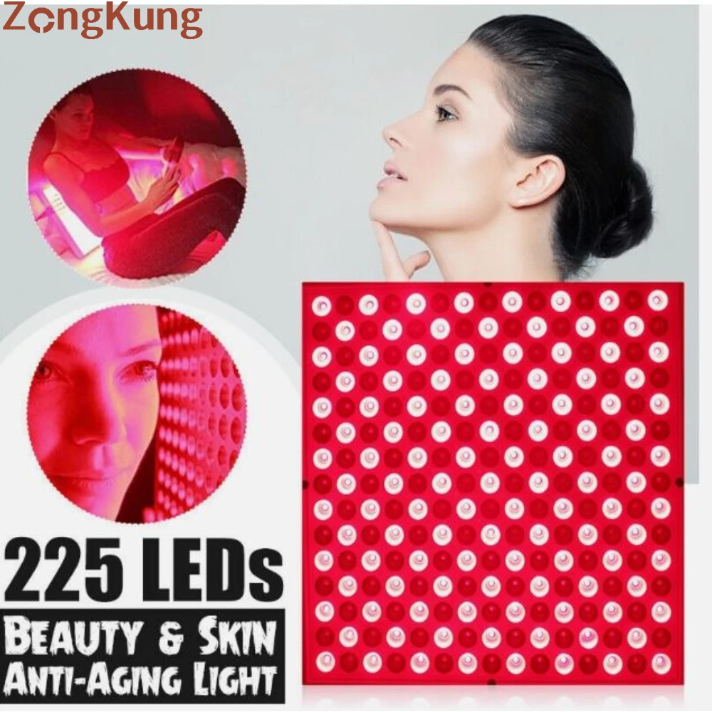 

Red 225 LEDs Light Therapy Panel Lamp for Facial Anti Aging Skin Care Beauty LED Light Body Pain Relief Physical Therapy Tools