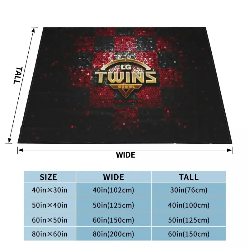 Lg Twins Baseball Team Sport Lover Blankets Fleece Print Multifunction Lightweight Thin Throw Blankets for Home Office Quilt