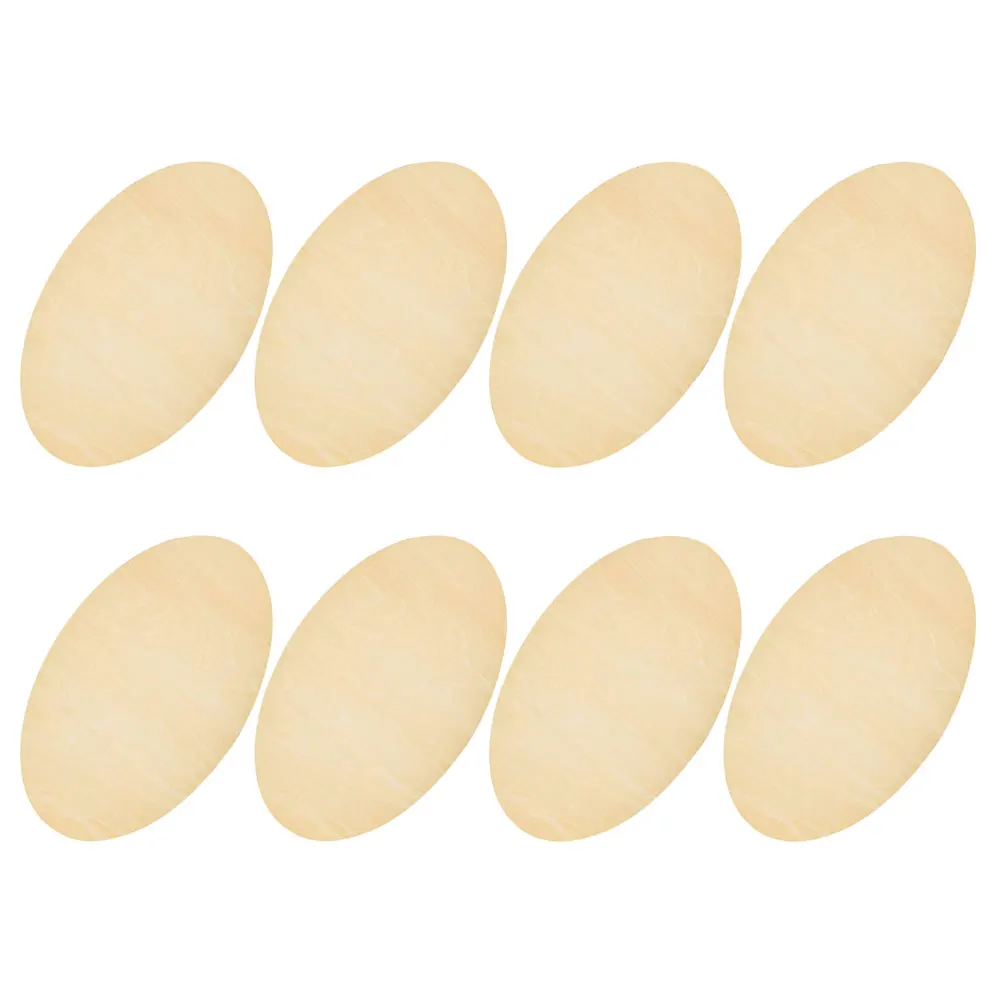 

8 Pcs Oval Wood Chips Unfinished Wooden Plaque Discs Crafts Durable Material DIY Painting Home Decor Office Displays Wooden