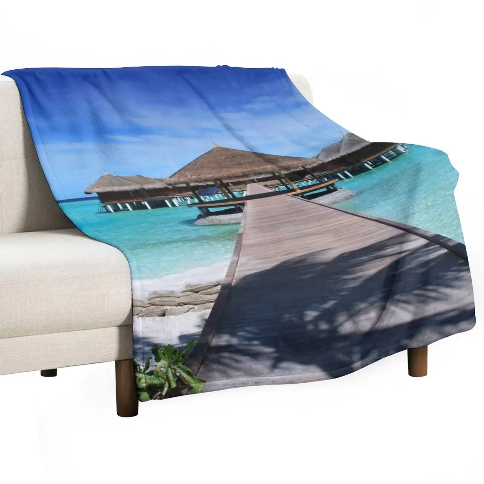 Maldives beach Throw Blanket Thin For Baby Blankets