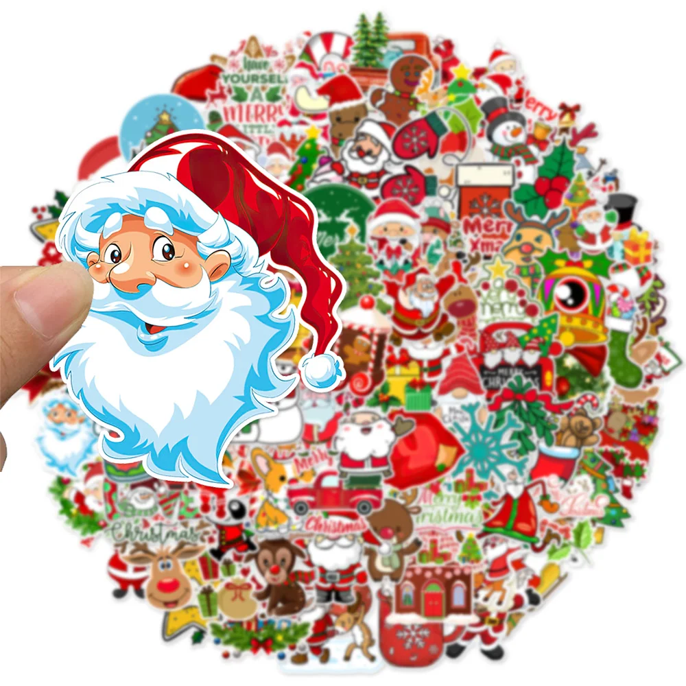 50/100PCS Christmas Series Cartoon Festival Fun Graffiti Stickers DIY Manual Scrap Book Tablet Decorative Stickers ﻿