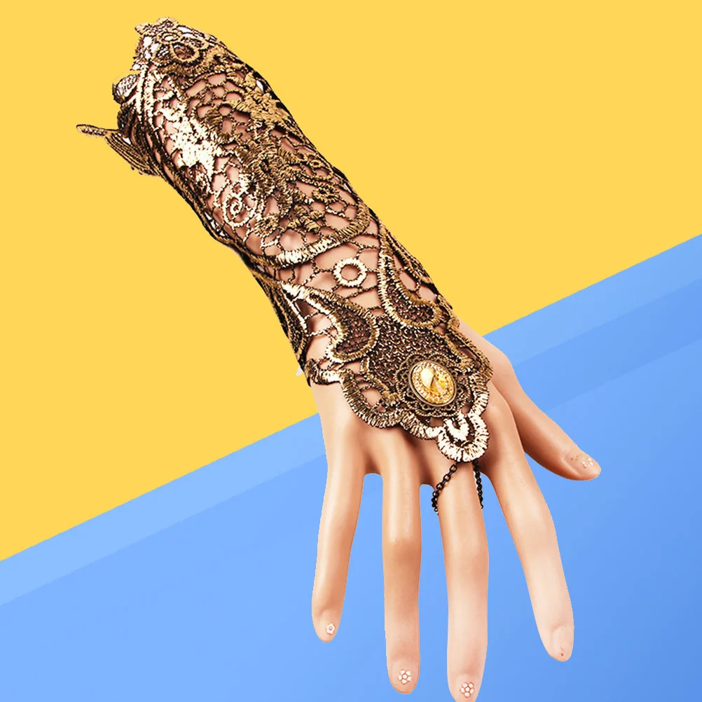 

Retro Lace Bracelet For Women Lightweight Elegant Finger Ring Vintage Jewelry Gift Party Wear Hand Chain