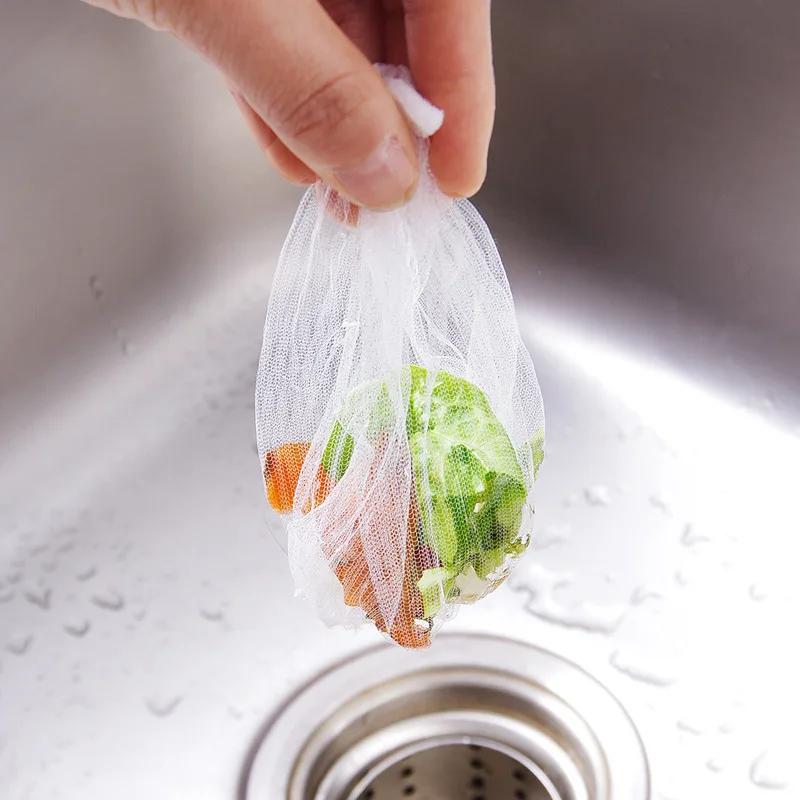 Kitchen Sink Filter Screen Sewage Vegetable Washing Tank Garbage Separation Blockage Prevention One-time Floor Drain Mesh Bag