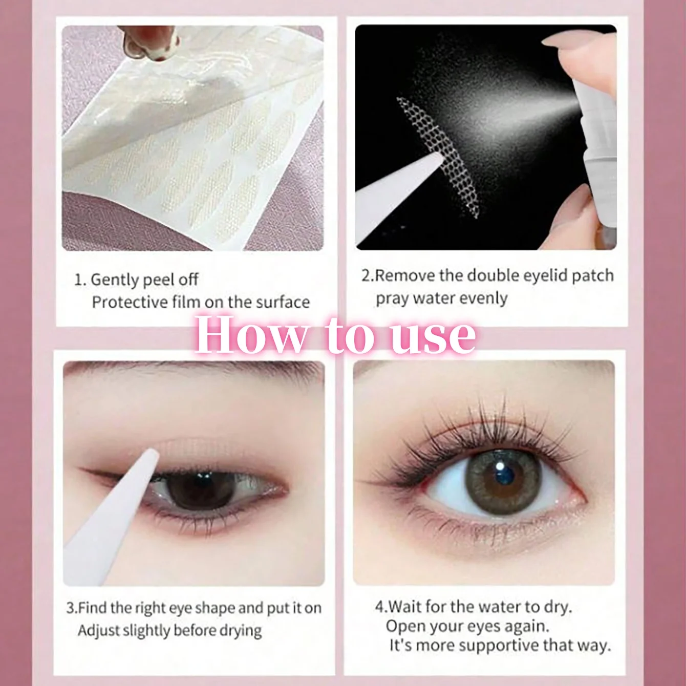 240 個まぶたステッカークリアベージュ超薄型まぶたストリップピンセット付き長持ちレースまぶたステッカーナチュラルビッグアイ用