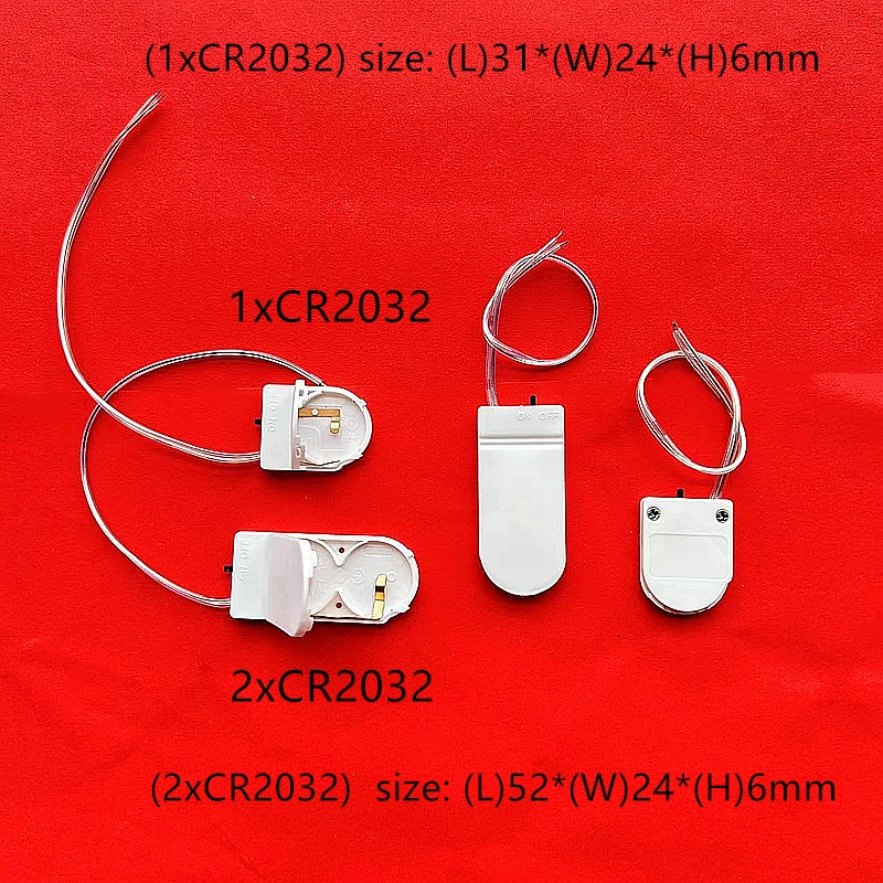 Caja de almacenamiento de batería con interruptor de encendido y apagado, 10 unidades, CR2025, CR2032