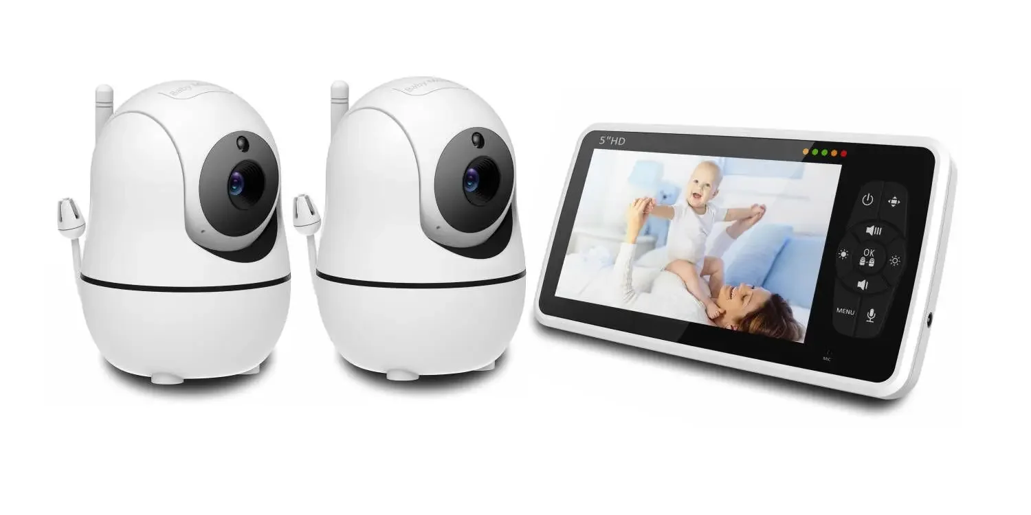 5 '' 720P HD Smart Baby com duas câmeras Baby Phone Pan Tilt Câmera de bebê com vídeo duas câmeras SM50 (1 + 2)
