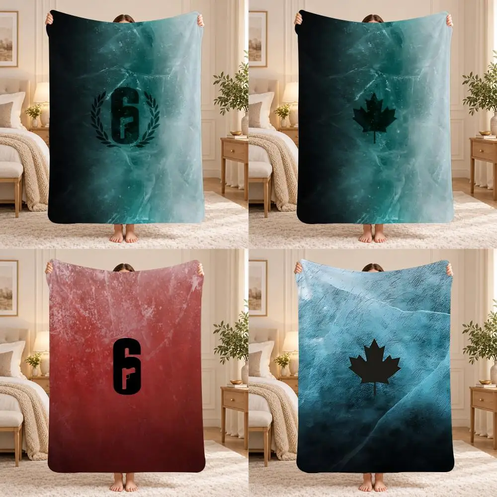 Game R-Rainbow S-Six Mobile Throw 240g Lightweight Flannel Blanket, Soft Skin Throw Blanket for Sofa Bedroom
