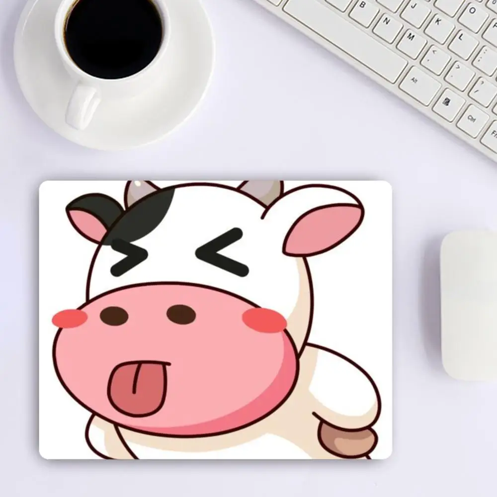 Funny Cow And Orange Cat Meme Art Playmat Large Size Mouse Pads For Games Office Desktop Keyboard Mat Non-Slip Rubber