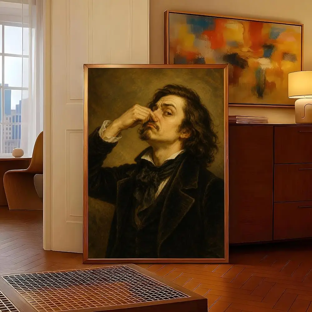 Famous painting covers mouth Poster Poster self‑adhesive Modern Wall Art Poster Print,  Room Decor for Living Room Bedroom