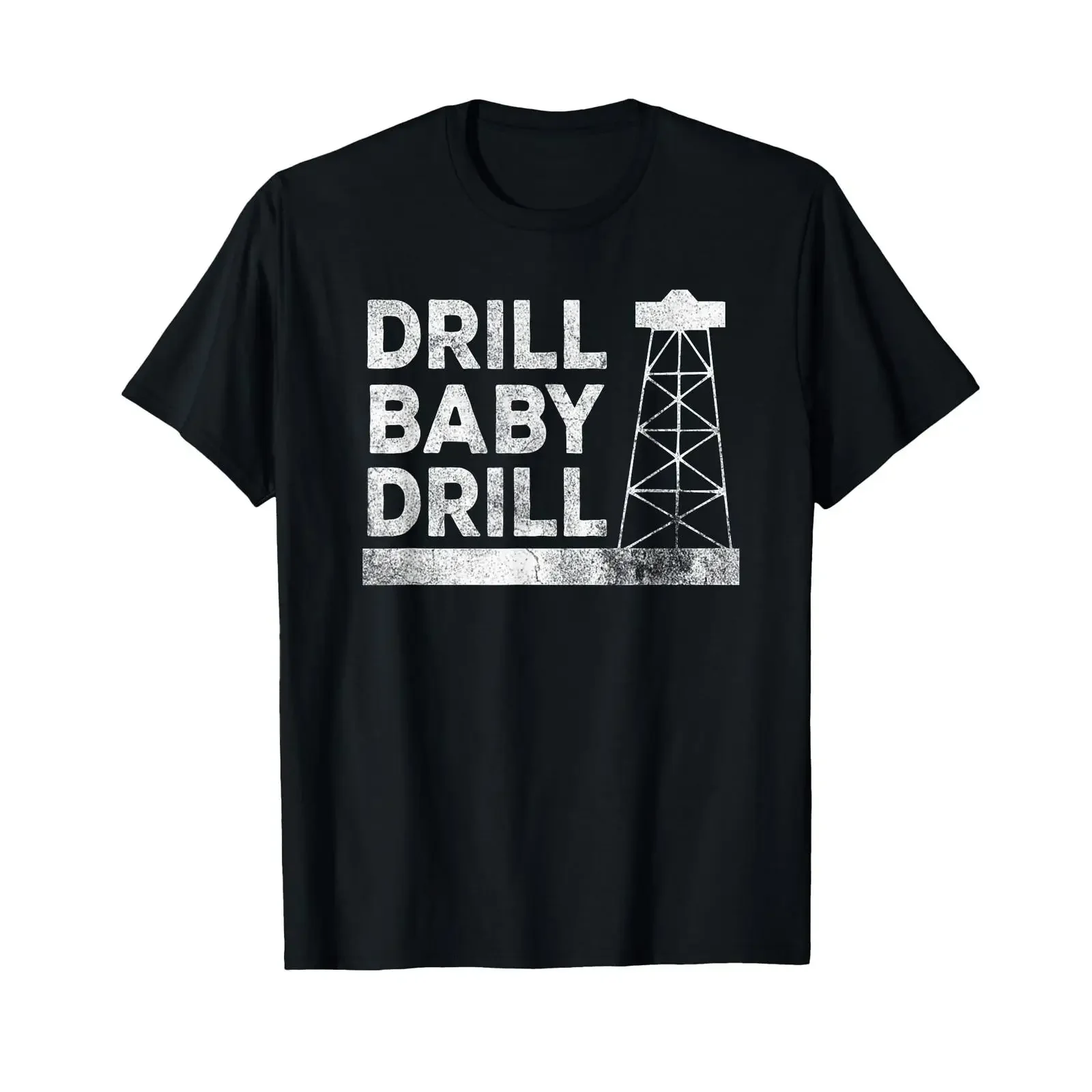 Drill Baby Neues Slogan-T-Shirt Vintage-Waschung Weich Herren Grafik Lässig Atmungsaktiv Vielseitig Modisch Leicht Unisex