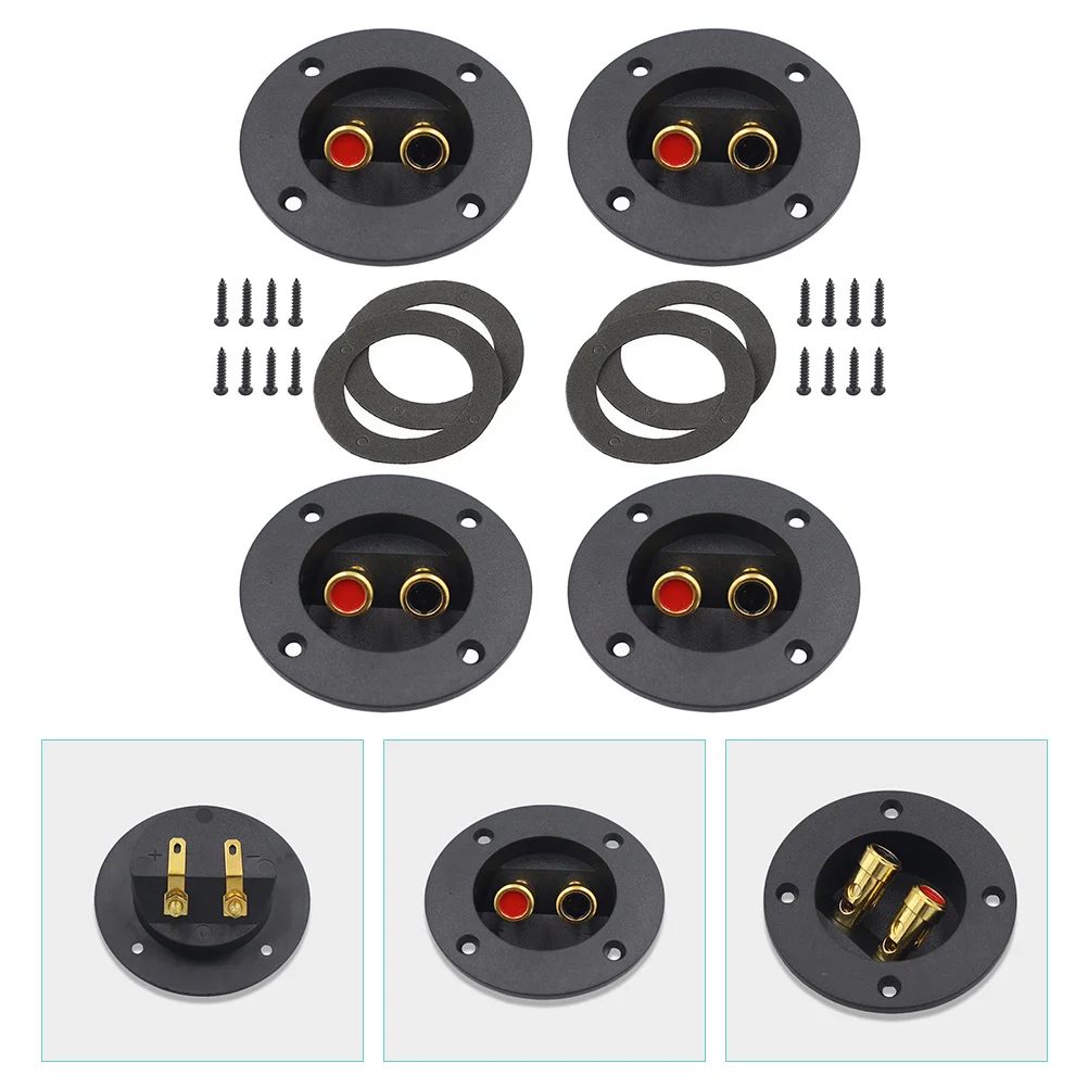 

4 Pcs Audio Junction Box Terminals Speaker Spade Connectors Wire Subwoofer Shell DIY Kit Adapter