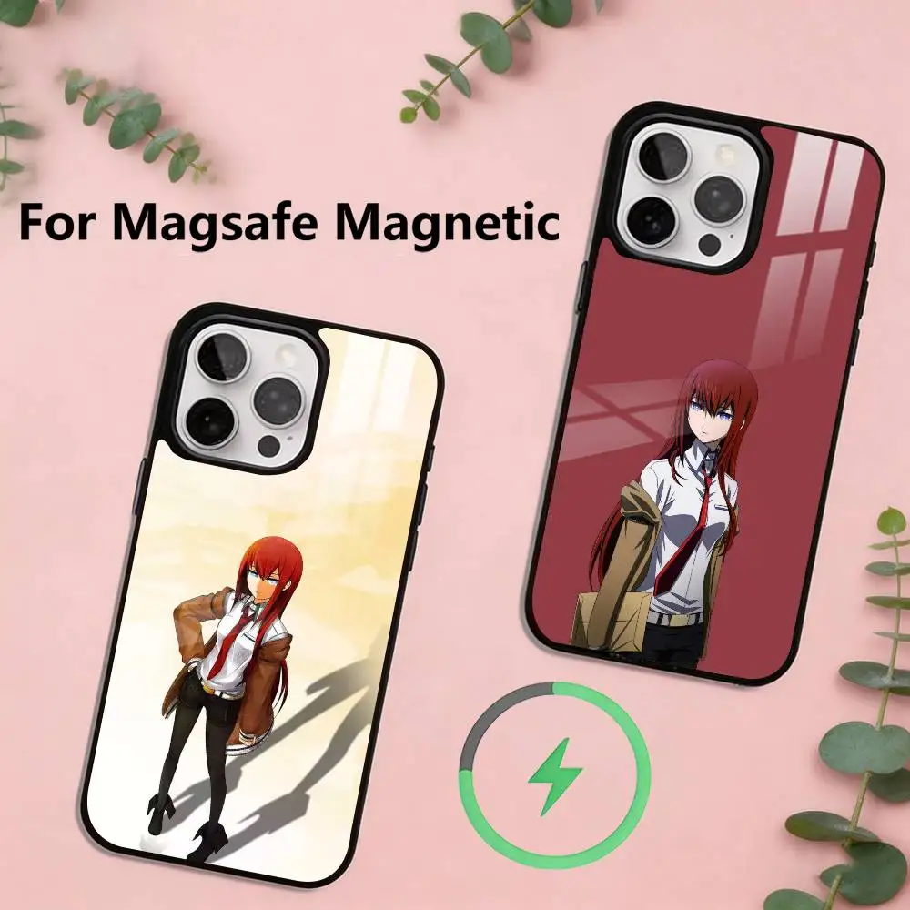 

Steins Gate Kurisu Makise Phone Case For iPhone17,16,15,14,13,12,11 Plus,Pro Magnetic For Magsafe Wireless Charging