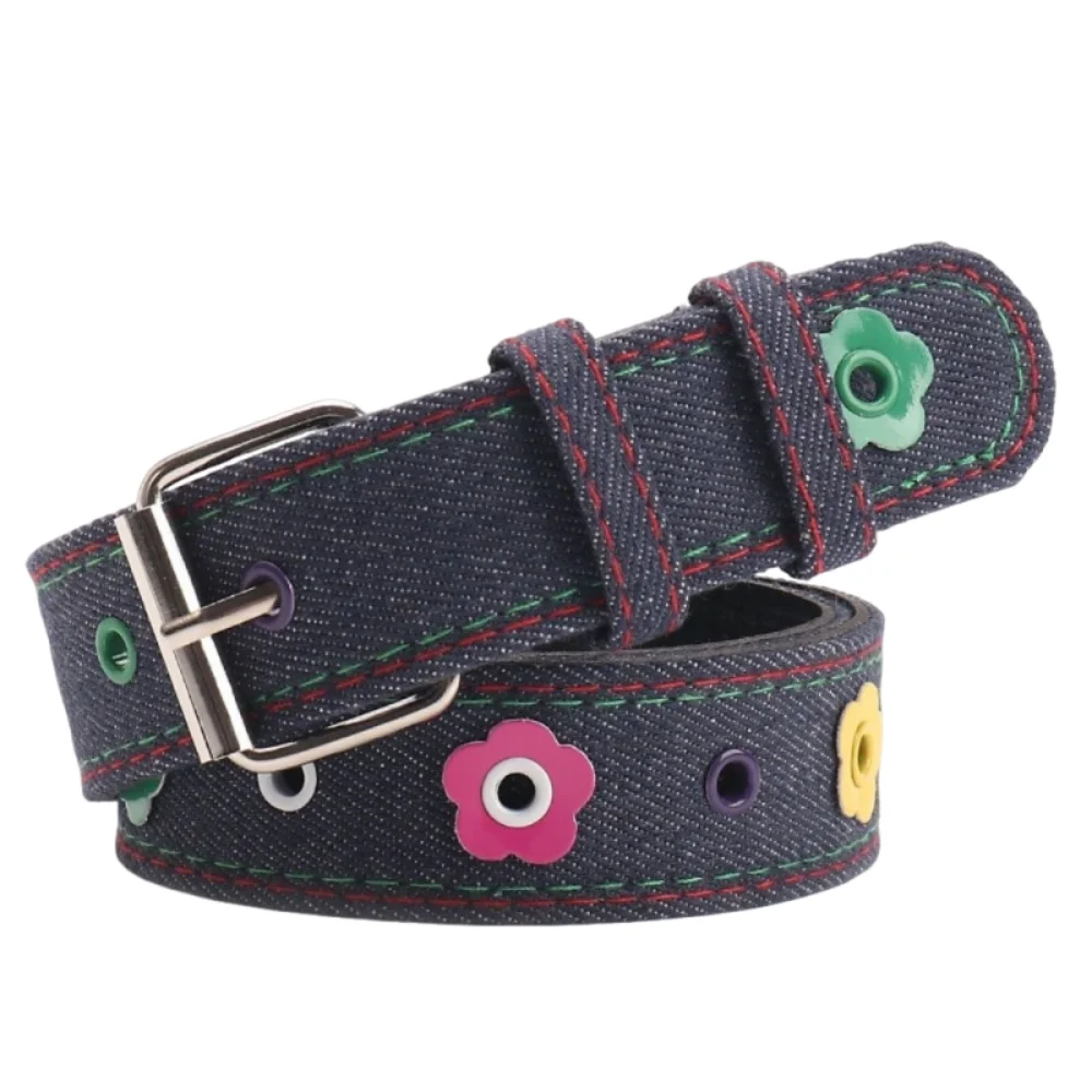 

Красный клетчатый пояс Y2K с регулируемой пряжкой, милый пояс в корейском стиле, панк-пояс с цветами, повседневный аксессуар