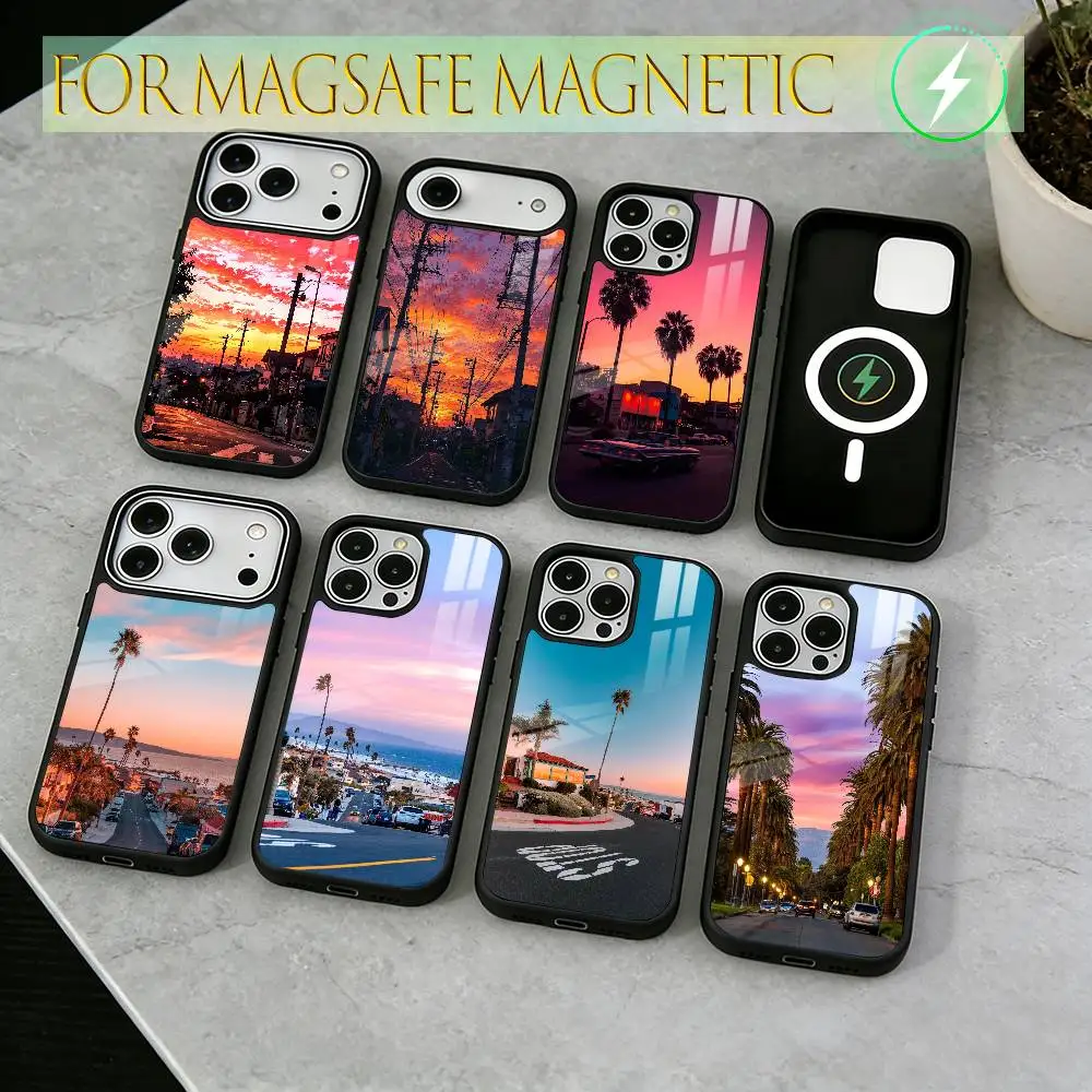

Sunset Phone Case For iPhone17,16,15,14,13,12,11 Plus,Pro Magnetic with Magsafe Wireless Charging