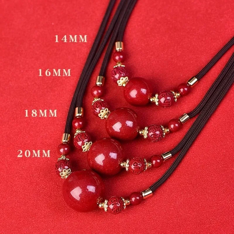 Customized Red Cinnabar Five Blessing Beads Pendant Gift Designer Men Luxury Gifts Carved Accessories Charm Jewelry Fashion