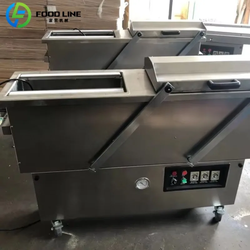 Customized All 304 Stainless Steel Double Chamber Vacuum Packaging Machine with Gas Fill Option Commercial Power Pump
