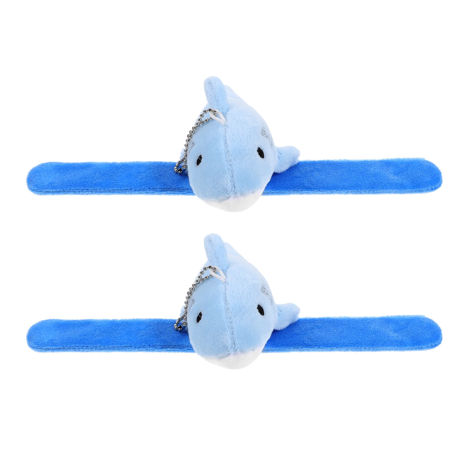 

2 Pcs Shark Plush Snap Ring Bracelet Toy Animals Turtle Slap Bracelets for Kids Stuffed Wristband Pp Cotton Party The Couple