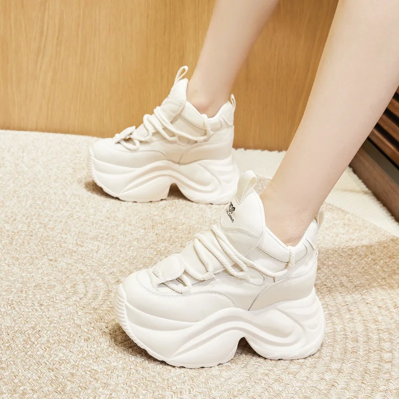 Women Chunky Sneakers Spring Casual Shoes Platform Design Comfortable Height Increasing