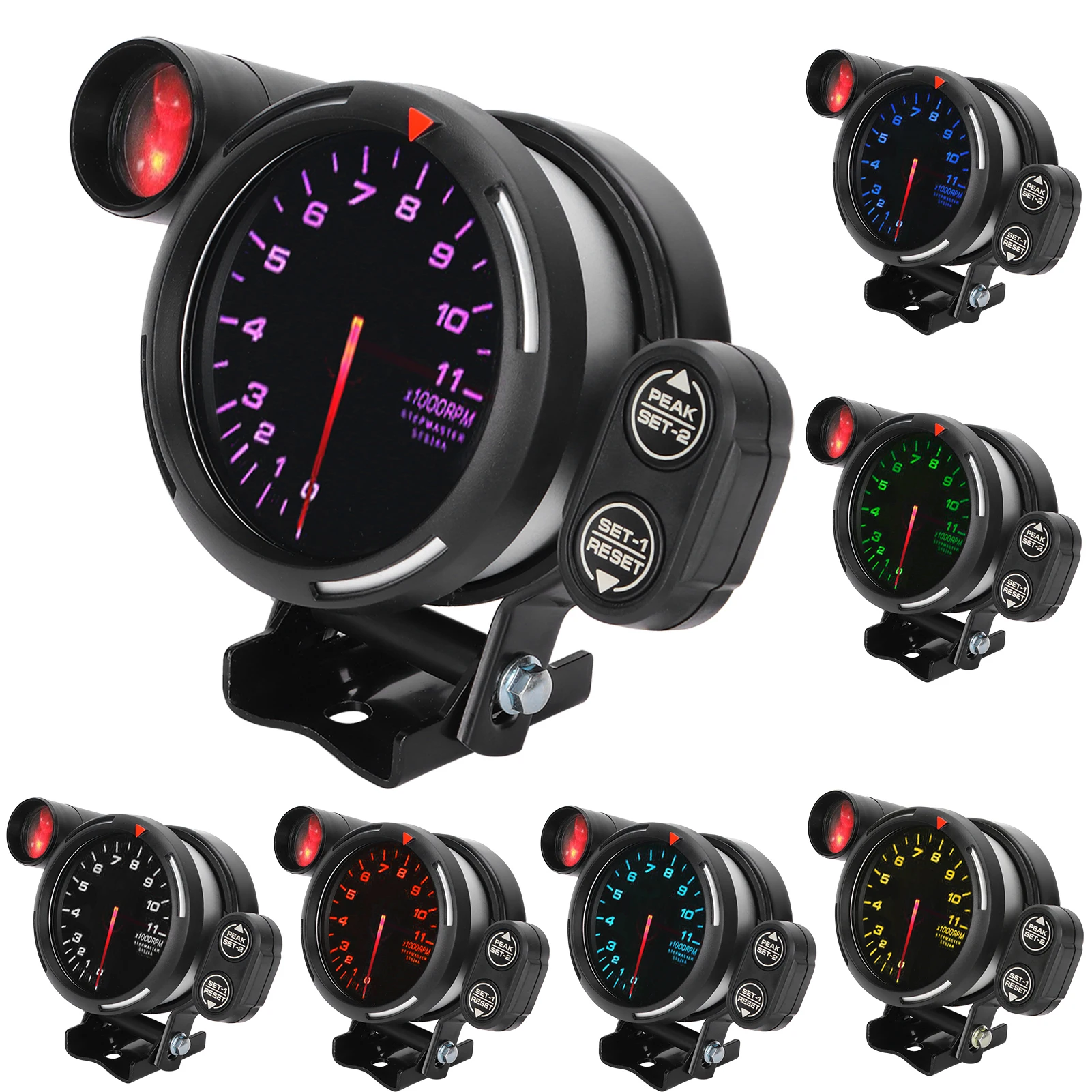 

3.15in 80mm Car Tachometer RPM Gauge Meter 7 Color Highly Sensitive Automobile Instrument