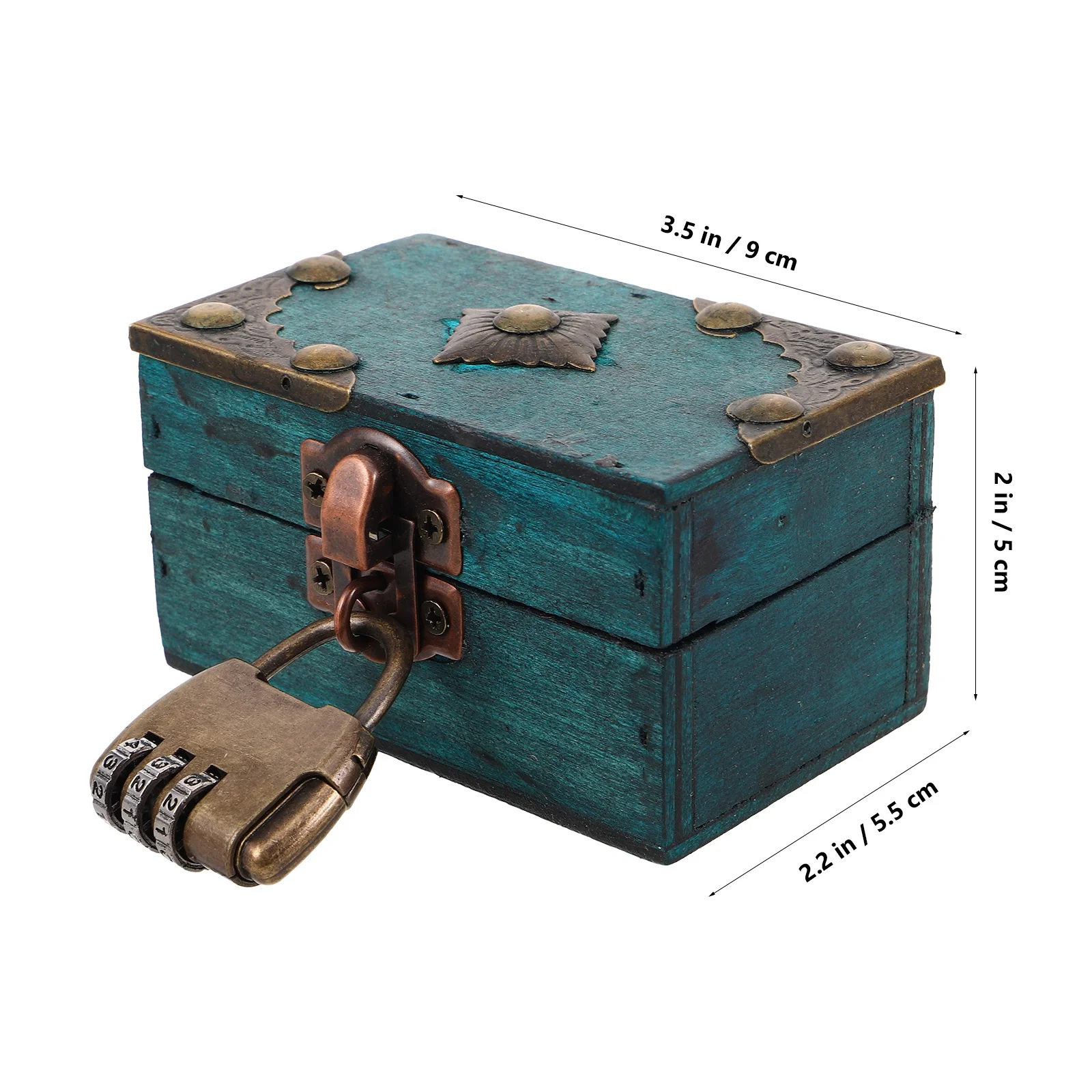 5pcs Set of 5 Vintage Treasure Chest Organizer Wood Jewelry Storage Case Handheld Boxes for Women