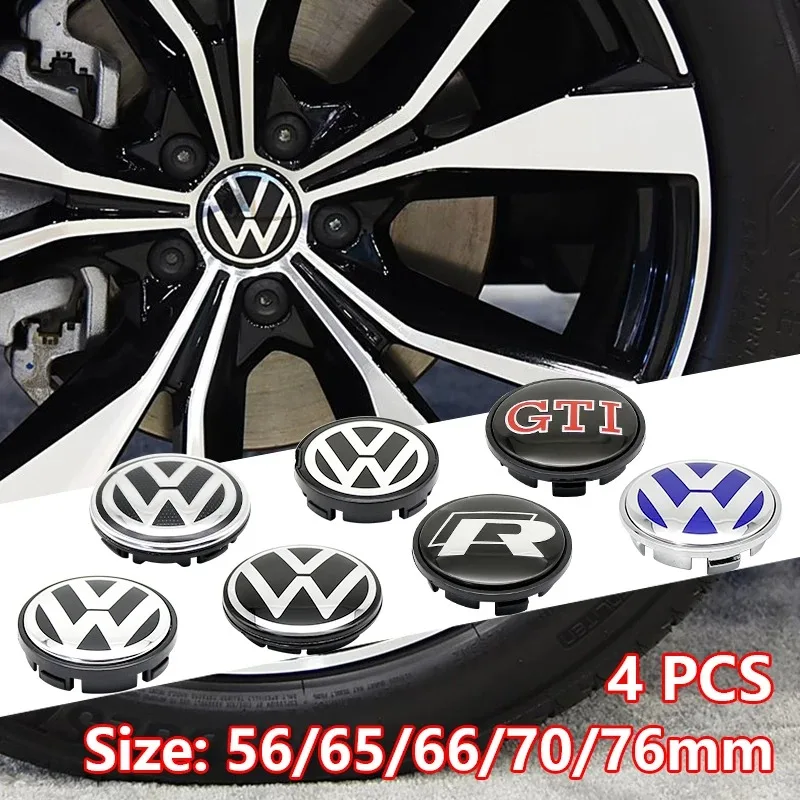 4pcs VW Wheel Center Hub Caps 56mm 65mm 66m 70mm 76mm wheel cover For VW Golf 4 5 6 7 Passat B5 B6 B7 Polo Touran CC accessories view 5