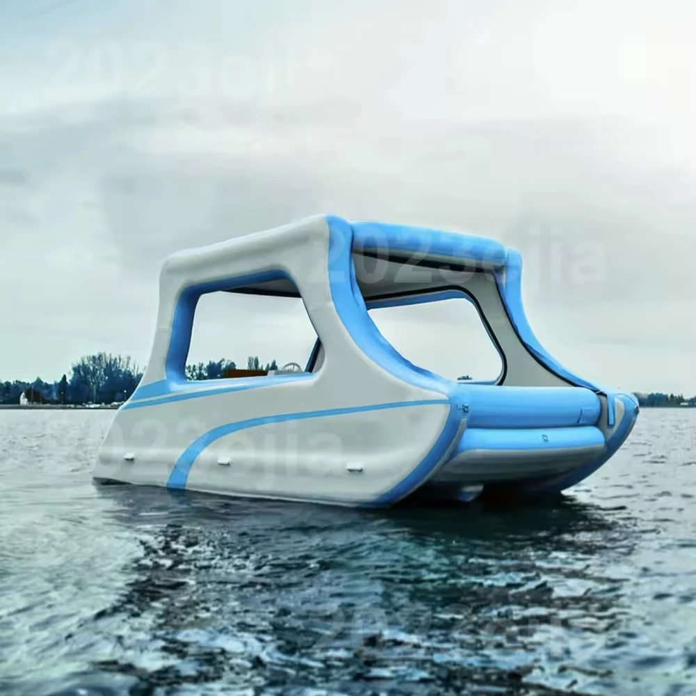 

Супервесёлая надувная яхта-понтон для вечеринок, плавучая лодка для отдыха на воде, надувной дом-лодка для водных развлечений