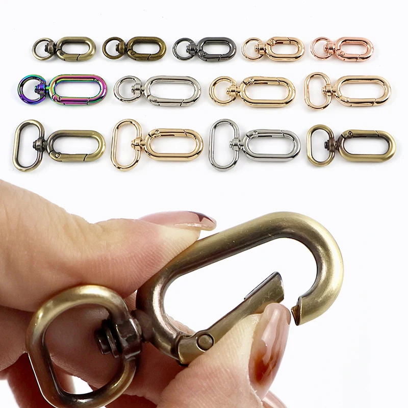 

5/10Pcs 10-25mm Metal Spring Buckle Rotating Lobster Buckles Handbag Chain Connector Clasp KeyChain Clip DIY Hardware Accessory