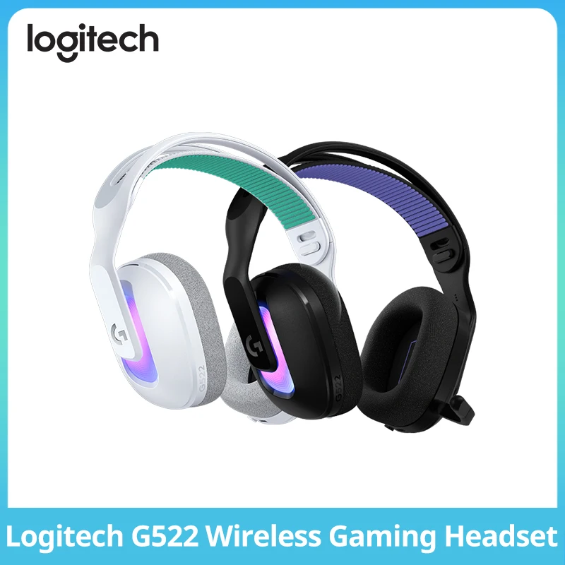 Auriculares Inalámbricos para Juegos Logitech G522 LIGHTSPEED, Tri-Modo, LIGHTSYNC RGB, Micrófono BLUE VO!CE, Batería de 70 Horas