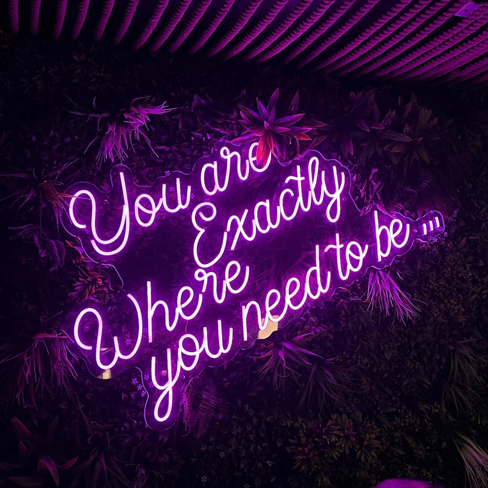 

You Are Exactly Where You Need To Be Neon Sign Custom Wedding Party Event Backdrop Led Neon Signs Living Room Wall Decor Light