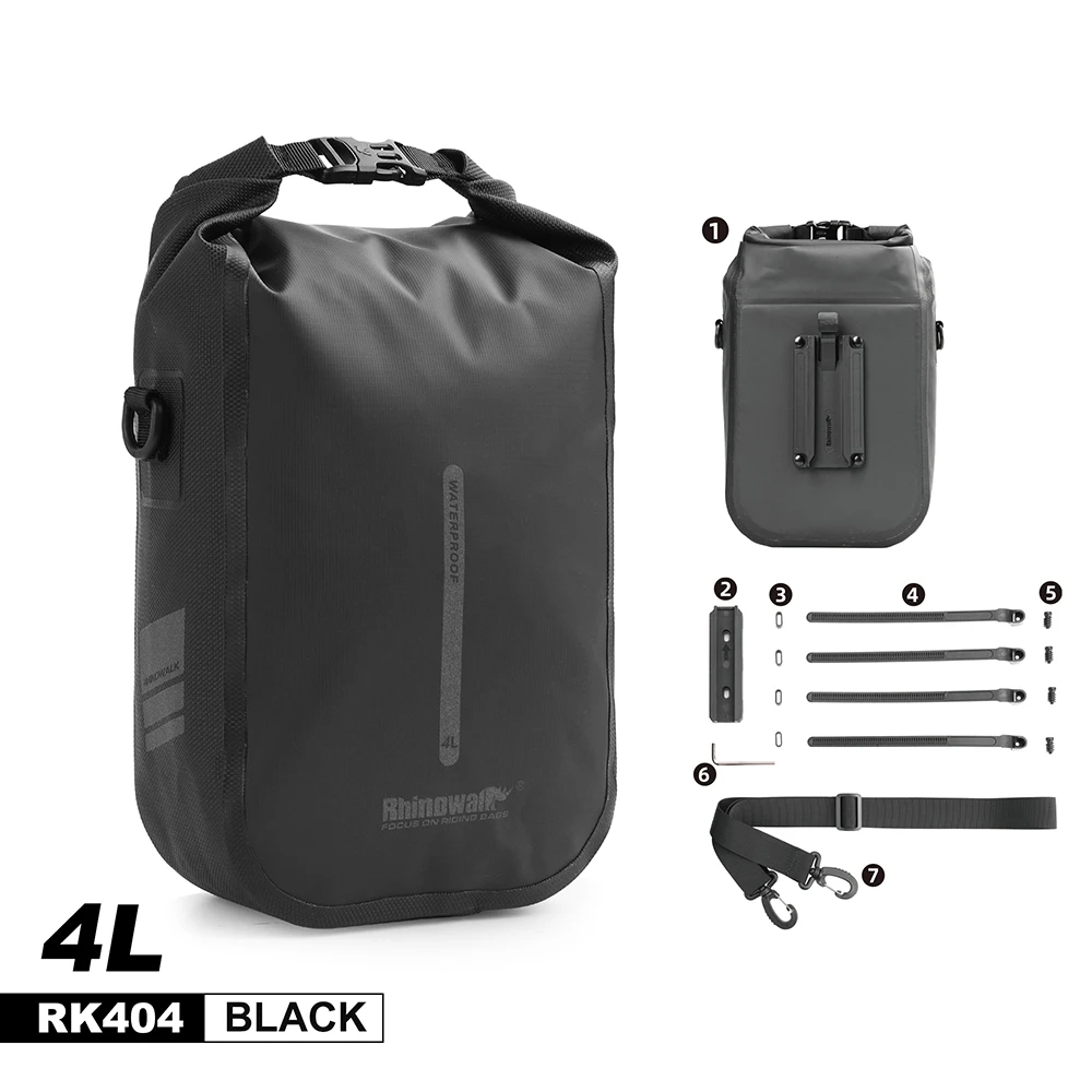 Rhinowalk Quick Release Bike Fork Bag 4-6L Waterproof Bike Bag For